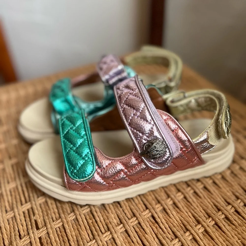 Kurt Geiger London Mini Orson Kids Metallic Platform Sandals Rainbow Size Kids 4